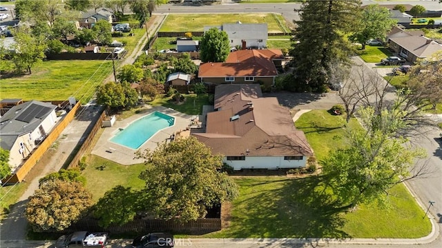 aerial view with a residential view