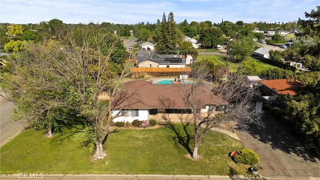 aerial view with a residential view