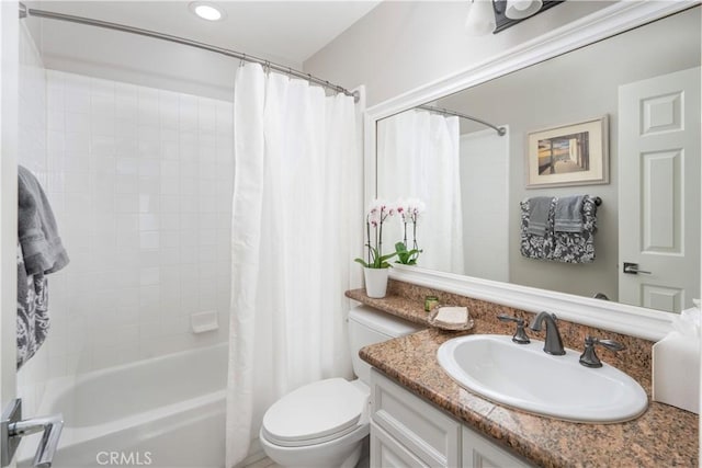 27705 Essex Pl, Valencia, CA 91354 - full bath featuring vanity, shower / bathtub combination with curtain, and recessed lighting