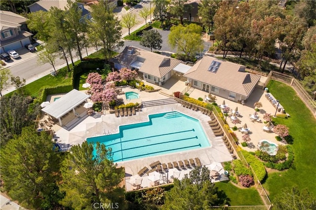 27705 Essex Pl, Valencia, CA 91354 - drone / aerial view of a pool area