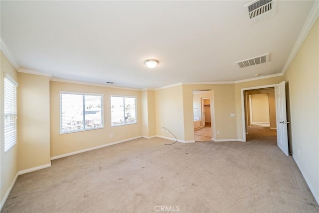 36368 Par Ln, Beaumont, CA 92223 - unfurnished bedroom featuring light carpet, multiple windows, ornamental molding, and baseboards