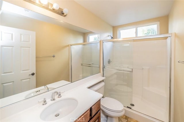 36368 Par Ln, Beaumont, CA 92223 - full bathroom featuring toilet, an enclosed shower, and vanity