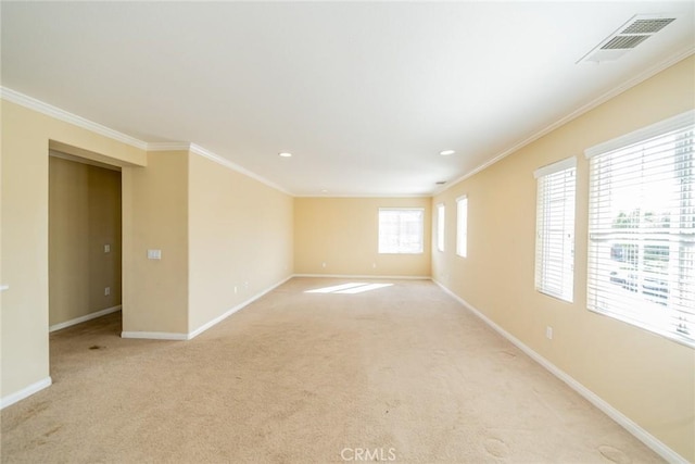 36368 Par Ln, Beaumont, CA 92223 - spare room with crown molding, light carpet, baseboards, and recessed lighting