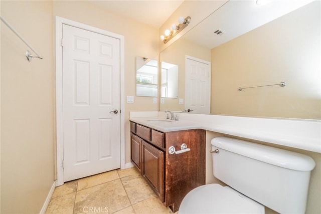 36368 Par Ln, Beaumont, CA 92223 - half bath with toilet, vanity, baseboards, and tile patterned flooring