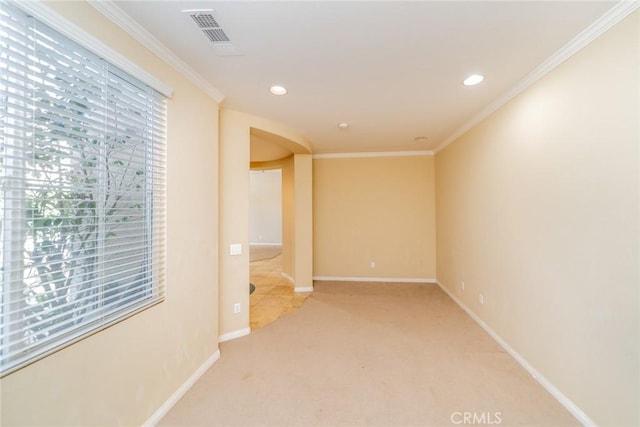 36368 Par Ln, Beaumont, CA 92223 - carpeted empty room with recessed lighting, ornamental molding, and baseboards