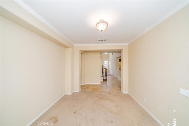36368 Par Ln, Beaumont, CA 92223 - hall featuring light colored carpet, baseboards, and crown molding