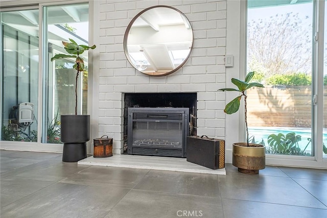 details with a fireplace