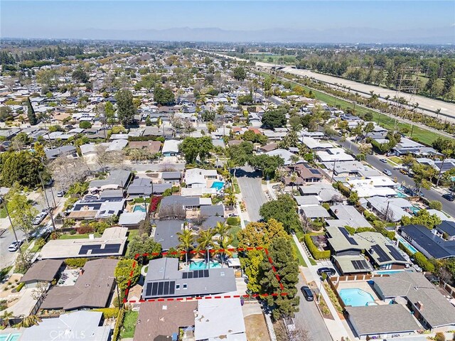 drone / aerial view featuring a residential view