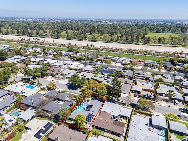 aerial view featuring a residential view