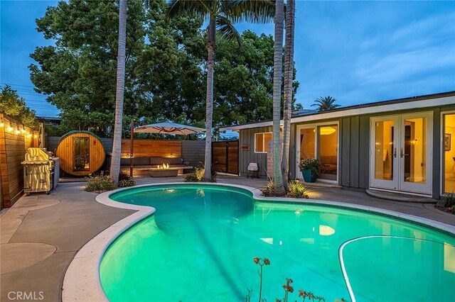 3109 Pattiz Ave, Long Beach, CA 90808 - view of pool with french doors, a fenced backyard, and a patio area