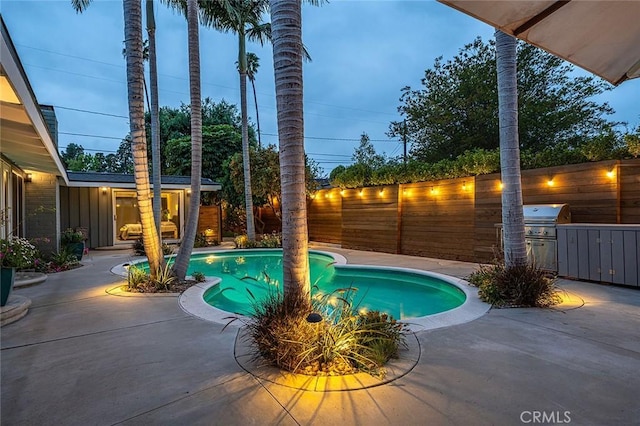3109 Pattiz Ave, Long Beach, CA 90808 - view of swimming pool with a fenced backyard, a patio area, and area for grilling