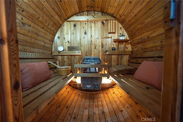 3109 Pattiz Ave, Long Beach, CA 90808 - sauna / steam room with wooden ceiling, wooden walls, and wood-type flooring