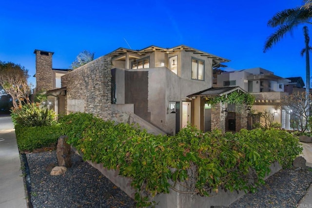 exterior space with stucco siding
