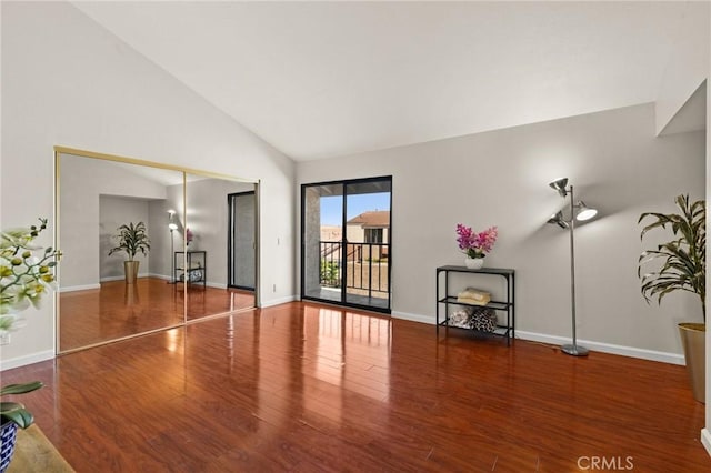 6279 Lincoln Ave, Buena Park, CA 90620 - unfurnished living room with wood finished floors and high vaulted ceiling