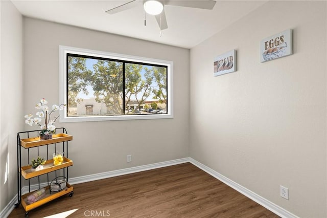 6279 Lincoln Ave, Buena Park, CA 90620 - spare room with ceiling fan and dark wood-style flooring