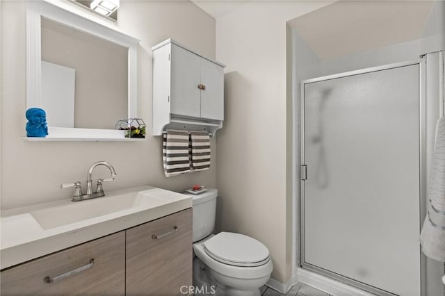 6279 Lincoln Ave, Buena Park, CA 90620 - bathroom with a shower stall, vanity, and tile patterned flooring