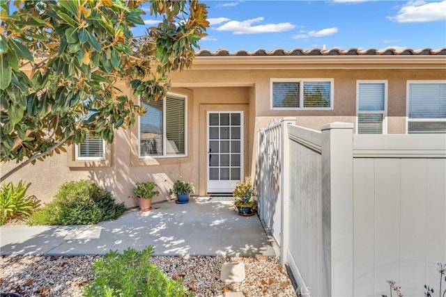 5775 Myrtle Beach Dr, Banning, CA 92220 - entrance to property featuring a patio and stucco siding