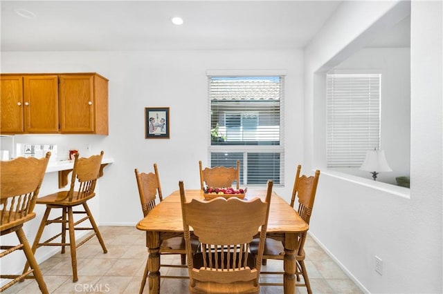 5775 Myrtle Beach Dr, Banning, CA 92220 - dining room featuring light tile patterned floors, recessed lighting, and baseboards