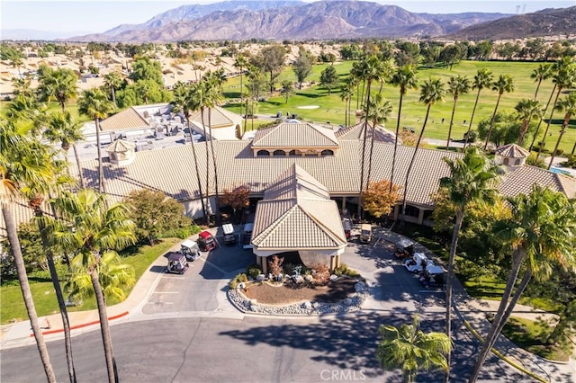 5775 Myrtle Beach Dr, Banning, CA 92220 - aerial view of residential area featuring mountains and a local golf course