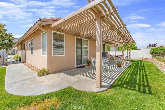 5775 Myrtle Beach Dr, Banning, CA 92220 - view of patio / terrace with a pergola and a gate