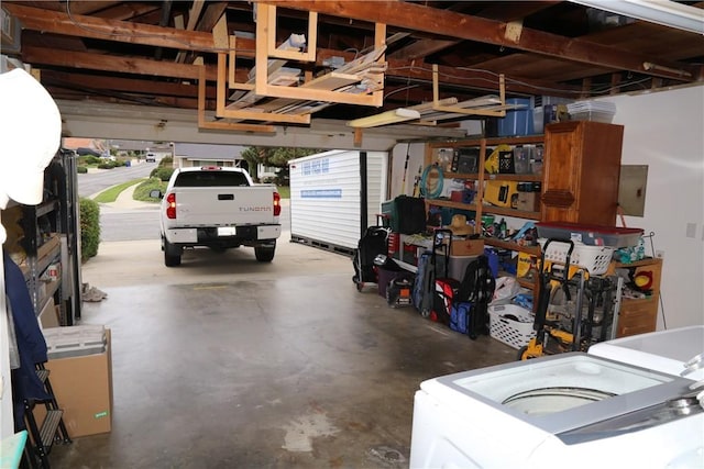 garage with electric panel