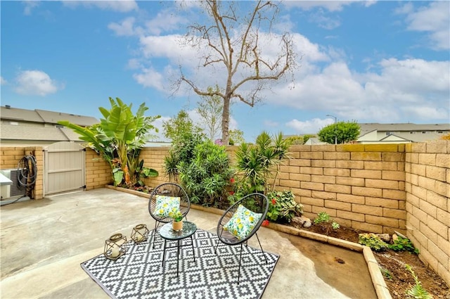 view of patio / terrace featuring a fenced backyard