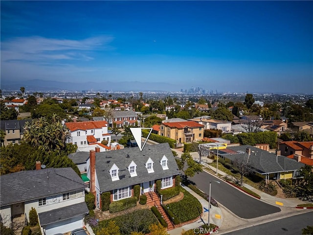 aerial view featuring a residential view
