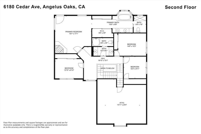 6180 Cedar Ave, Angelus Oaks, CA 92305 - view of property floor plan
