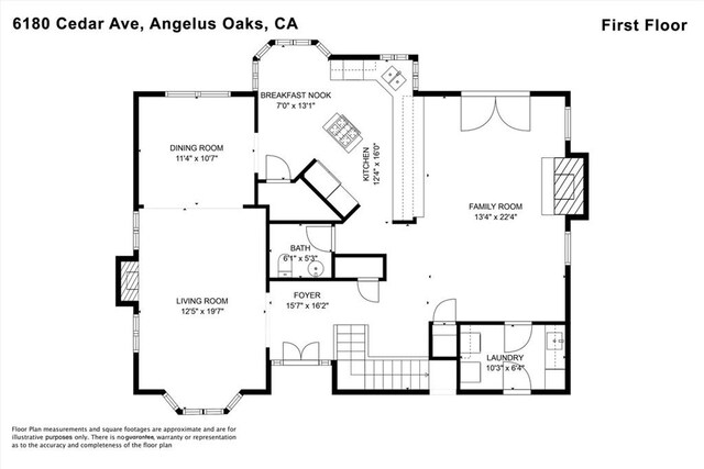 6180 Cedar Ave, Angelus Oaks, CA 92305 - view of floor plan / room layout