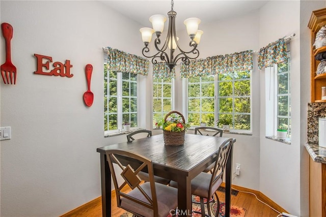 6180 Cedar Ave, Angelus Oaks, CA 92305 - dining room with a chandelier and wood finished floors