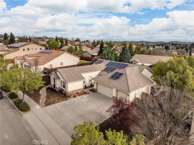 drone / aerial view with a residential view