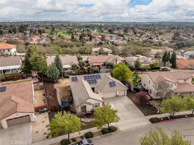 aerial view with a residential view