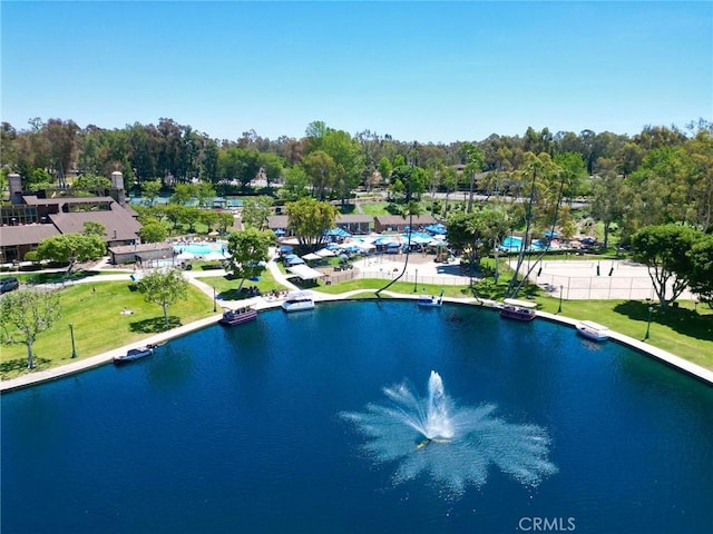 aerial view of a nearby body of water and a tree filled landscape