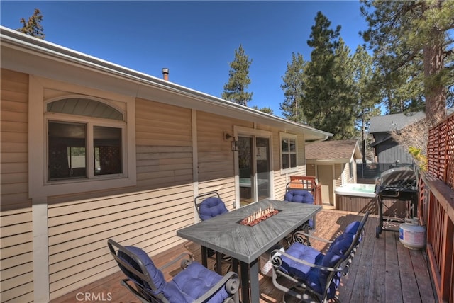 279 Bluebird Ct, Big Bear Lake, CA 92315 - deck with outdoor dining area