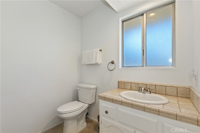 279 Bluebird Ct, Big Bear Lake, CA 92315 - half bath featuring baseboards, toilet, tile patterned floors, and vanity