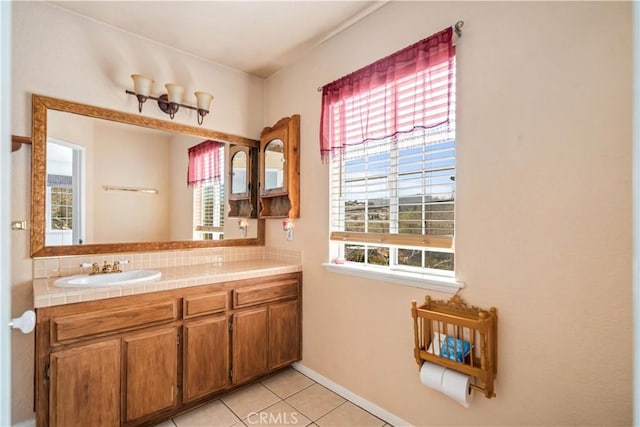 14935 Elizabeth Lake Rd, Lake Elizabeth, CA 93532 - bathroom featuring baseboards, tile patterned flooring, and vanity
