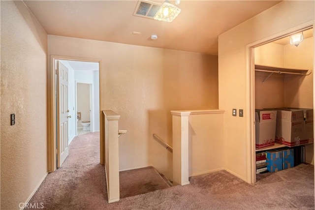 14935 Elizabeth Lake Rd, Lake Elizabeth, CA 93532 - hall featuring carpet floors and an upstairs landing