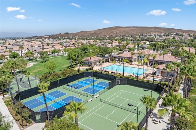 31870 Sweetwater Cir, Temecula, CA 92591 - aerial view of residential area featuring mountains and a pool