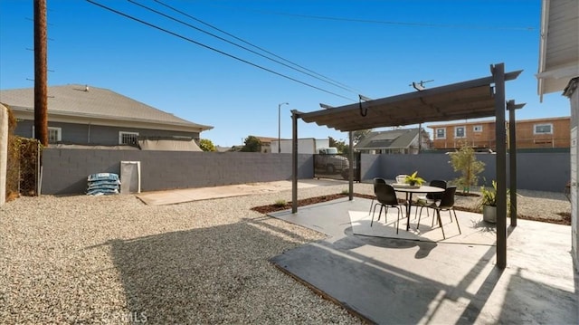 view of yard with a fenced backyard and a patio area