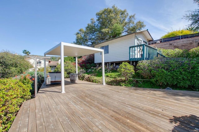 deck with a pergola