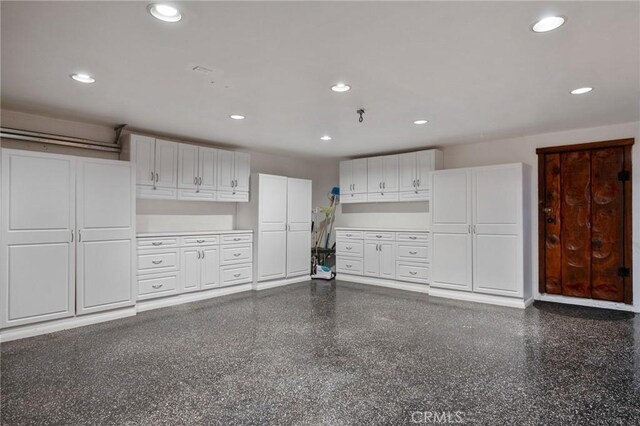 garage with recessed lighting