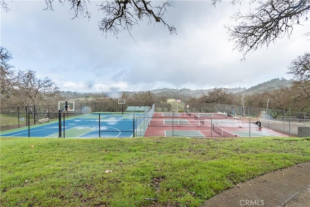 3332 Harbor Cir Unit C, Paso Robles, CA 93446 - view of tennis court featuring a mountain view