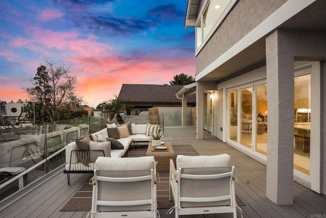 deck with an outdoor living space