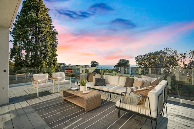 deck with outdoor lounge area