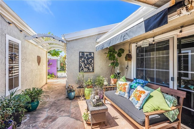 22876 Montalvo Rd, Laguna Niguel, CA 92677 - view of patio / terrace featuring a gate and an outdoor living space