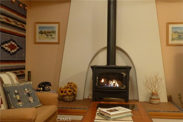 details with a wood stove