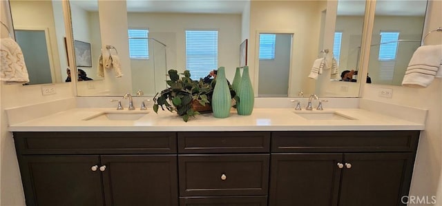 5232 Las Palmas Way, Chino, CA 91710 - bathroom with double vanity and a shower