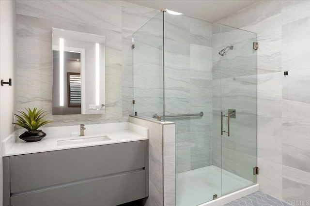 2677 State St # 301, Carlsbad, CA 92008 - bathroom featuring vanity and a stall shower