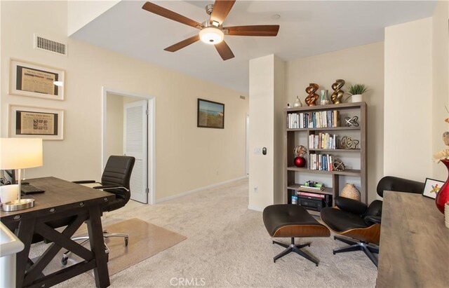 615 Rockefeller, Irvine, CA 92612 - carpeted home office with a ceiling fan and baseboards