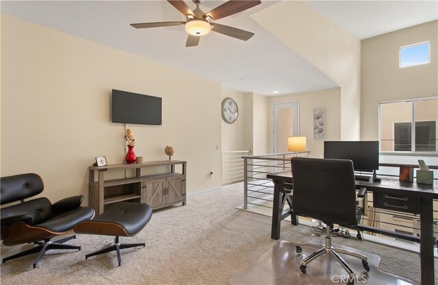 615 Rockefeller, Irvine, CA 92612 - carpeted office space with a ceiling fan and baseboards